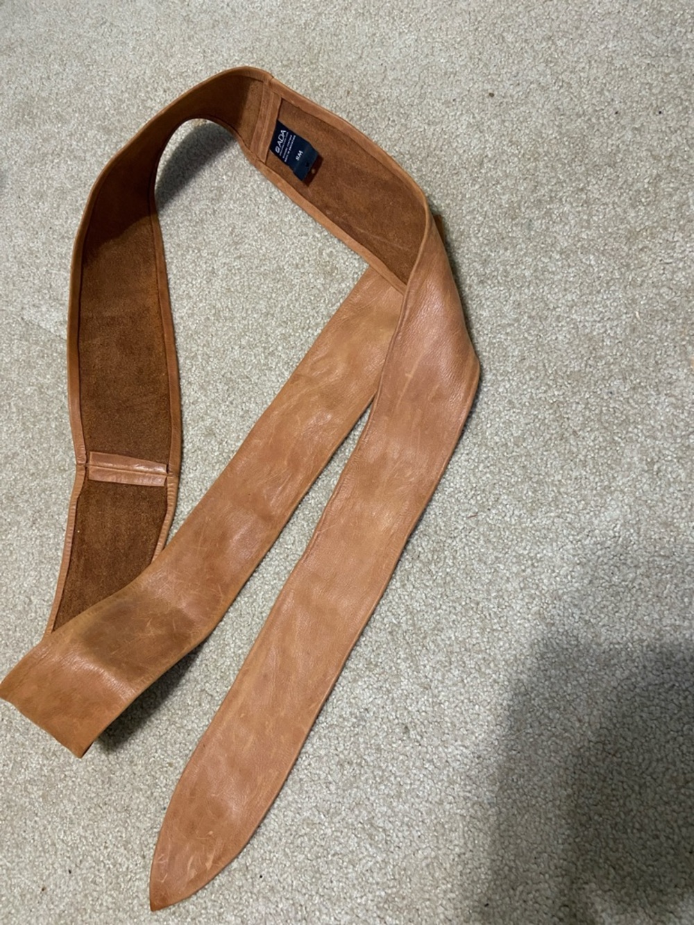 Ada Wide Tan Leather Wrap Belt